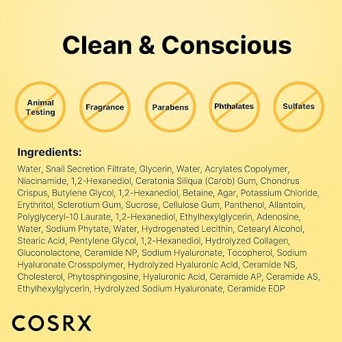 COSRX Advanced Snail Mucin Glass Glow Hydrogel Face Masks Skincare 3 EA, Collagen Face Mask, Travel Essentials, Overnight Face Mask, Korean Skin Care, Stocking Stuffers for Women thumbnail 8