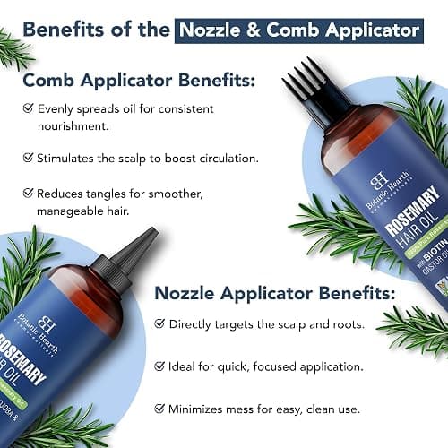 Botanic Hearth Rosmarin Haaröl – Haarwachstum & stärkende Pflege mit Biotin, Jojoba- & Rizinusöl, nährend & volumengebend, Non-GMO – 198 ml thumbnail 8