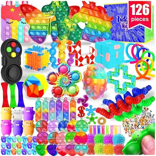 Fidget Toys, 126 Pack Party Favors for Kids 8-12 4-8, Sensory Toys Bulk Autism Autistic, Treasure Box Toys for Classroom, Stocking Stuffers, Goodie Bag Stuffers, Christmas Birthday Gifts Prizes thumbnail 8