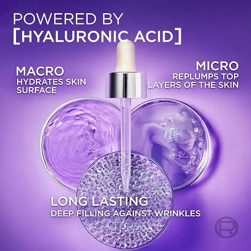 L'Oréal Paris Revitalift Filler Hyaluronic Acid Serum [1.5% Pure Concentrated Micro-Epidermic Hyaluronic Acid], Dropper Serum, Intensely Hydrates & Replumps, Visibly Reduces Fine Lines & Wrinkles thumbnail 6