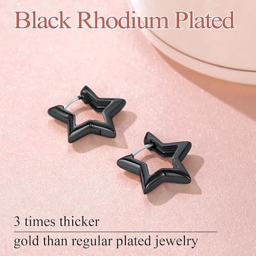 black star huggie earrings thumbnail 3