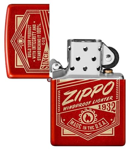 Zippo It Works Design Metallic Red Pocket Lighter thumbnail 4