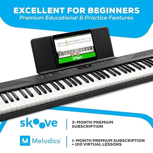 Alesis 88 Key Keyboard Piano with 480 Sounds, Speakers, USB MIDI, Carry-Bag, Stand, Headphones, Pedal and Piano Lessons for Beginners thumbnail 3
