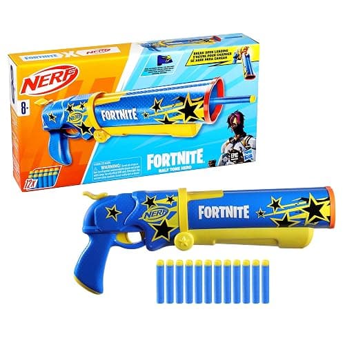 Nerf Fortnite Half Tone Hero Blaster, Bonus Code to Unlock Half Tone Hero Wrap in The Game, Break Open Loading, 12 Nerf Elite Darts, Fortnite Gifts (Amazon Exclusive) thumbnail 15