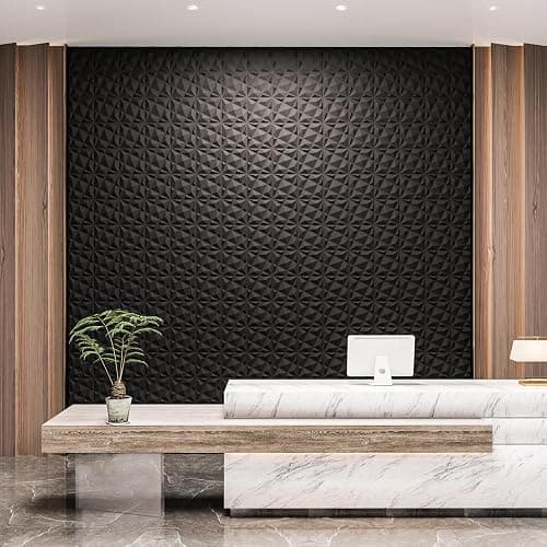 Art3dwallpanels 20 Pack 3D Wall Panels for Interior Wall Decor, 12''x12'' White Accent Diamond Panels for Gaming Room Bedroom TV Background, Black thumbnail 6