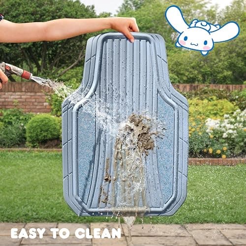 Cinnamoroll Car Mats 4pc Floor Mats for Cars Trucks SUVs Blue Car Floor Mats for Women Men Accessories Rubber Heavy Duty Cute Non-Slip Always Front Rear Hello Kitty Cute Car Accessories Blue thumbnail 8