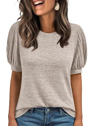 AUTOMET Womens Summer Short Sleeve Sweater Dressy Business Casual Blouses 2026 - Image 1