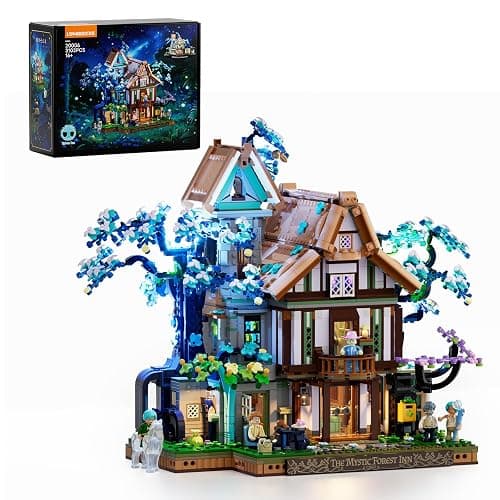 Lumibricks Sylvan-Inn Treehouse Lighting Building-Bricks-Set - 3120 Pcs Elf Hotel Cabin Collection Tree House LED Light Set for Adults and Retro House Collectors - Image 1