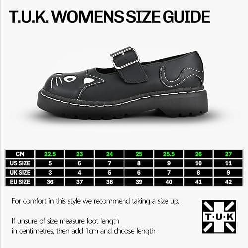 T.U.K. Anarchic Mary Jane Kitty- Premium Leather - Kitty Detailing with Buckle Strap - Women's Kitty Shoes thumbnail 8
