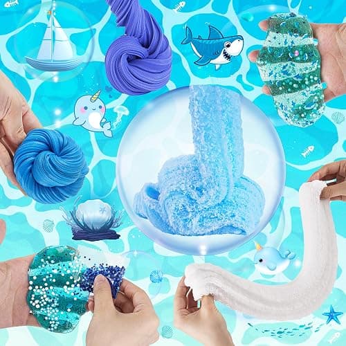 6 Packs Slemes, Blue Slime Kit - Cloud Slime kit for Boys Girls Ages 8-12, for Kids Slime Set Party kit Goodie Bag Stuffers, 4 5 6 7 8 9 10 Year Old Girl Birthday Gift Cute Stuff thumbnail 2