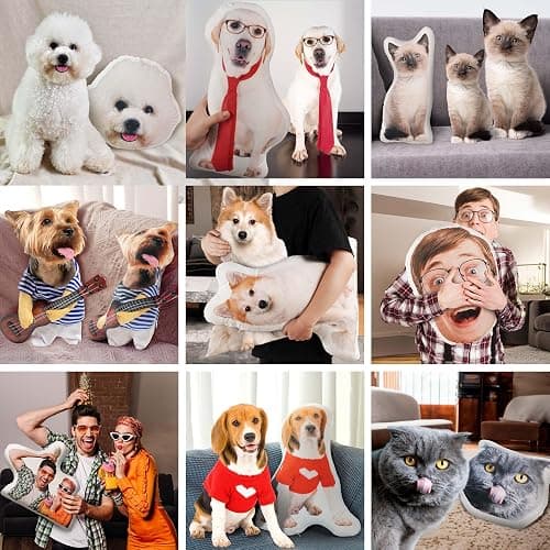 Easycosy Custom Photo Pillow, Personalized Pet Pillow Shaped Like Your Dog Cat, Customized Stuffed Animal Picture Pillowcase, Christmas Birthday Funny Gag Gifts for Her Him Pet Lovers(8 Inch) thumbnail 7