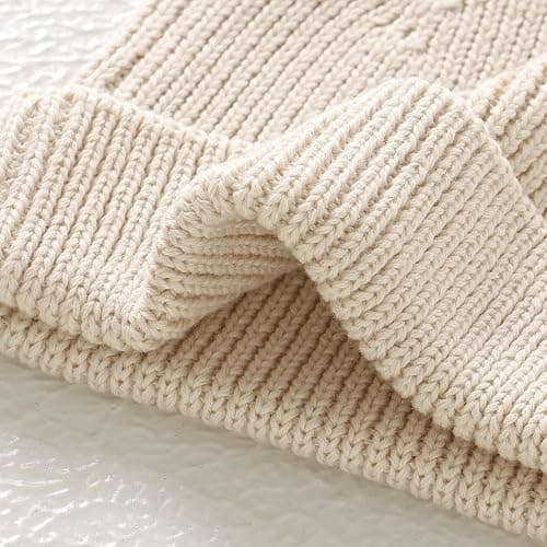 Hadetoto Cotton Baby Beanie Winter Knitted Hat, 2 Pack | Bear Ear Design, Infant Toddler Boys Girls, Soft Warm, Skull Cap thumbnail 7