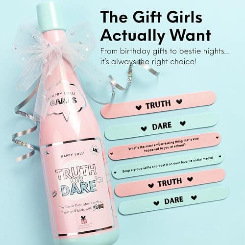 HAPPY LOLLI Truth or Dare Game for Tween & Teen Girls Ages 10+, Birthday Gift, Empowering Sleepover Party Game for Girls, BFF & Family Game Night, Screen-Free – 60 Truths & Dares thumbnail 6