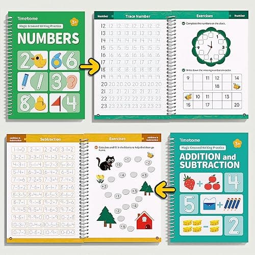 Timetome Magic Grooved Writing Practice Books for Kids 3-8 | Reusable 3D Groove Handwriting Practice Workbooks for Kids, Large Preschool Writing Books with Disappearing Ink for Kids 5-7 thumbnail 5
