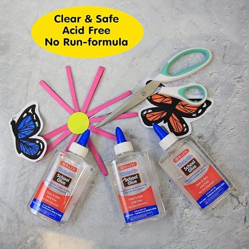 BAZIC Products Washable Clear School Glue 5 Oz. (147 mL), Liquid Clear Glues Adhesive, for Making Slime Art Crafts at School Home Office, 2-Pack thumbnail 6