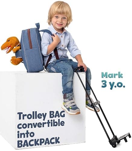 Toddler Luggage for Boys w Dinosaur Toys, Kids Rolling Backpack for Boys, Toddler Suitcase, Gifts for 3 4 5 6 Year Old thumbnail 4