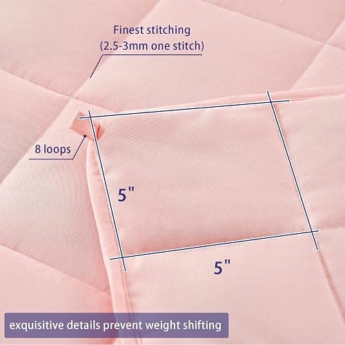 yescool Weighted Blanket for Adults (20 lbs, 60” x 80”, Pink) Cooling Heavy Blanket for Sleeping Perfect for 190-210 lbs, Queen Size Breathable Blanket with Premium Glass Bead, Machine Washable thumbnail 5