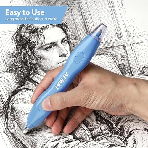 AFMAT Electric Eraser, with 140 Eraser Refills, Rechargeable Pencil Erasers for Artists, Electric Erasers for Drafting, Drawing, Painting, Sketching, Architectural Plans, Detailer Tool EE25 thumbnail 6