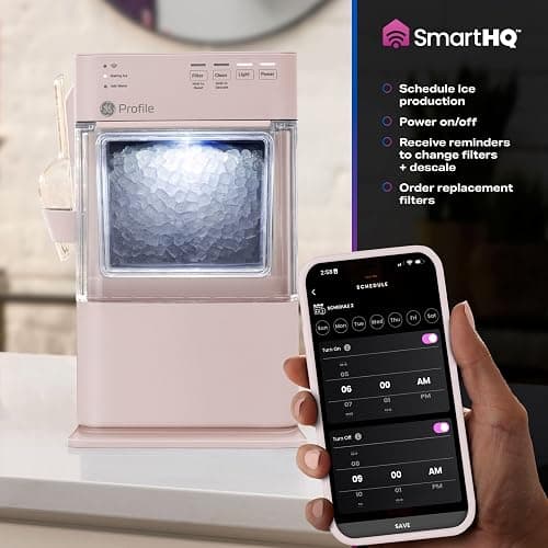 GE Profile Opal Mini Nugget Ice Maker, Chewable Ice in 5 min, 36 lbs/Day | Soft Pebble Ice, Top Fill Water Reservoir, WiFi & App Control, Portable & Compact, 1 Pack Descaler & Scoop Included thumbnail 9
