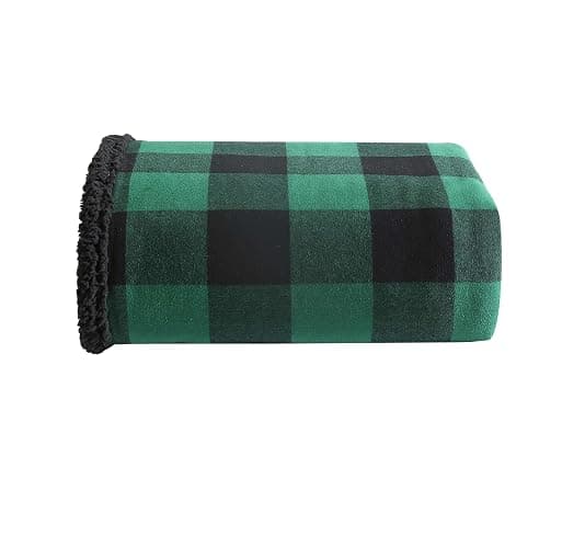 Eddie Bauer - Blanket, Super Soft Reversible Sherpa & Brushed Fleece Bedding, Throw Blankets for Couch, Ideal for Lounging (Cabin Plaid Green) - Image 1