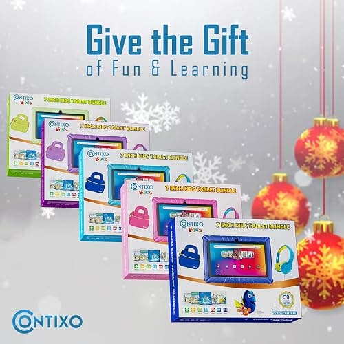 Contixo 7 inch Kids Learning Tablet Bundle - Exclusive 50+ Disney Storybooks (Value $200), Headphone & Tablet & Bag for Kids, 32GB, Android 11, Parental Controls, Back to School - Blue (Boys) thumbnail 9