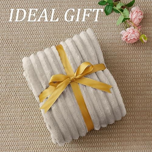 BEDELITE Fuzzy Throw Blanket for Couch - Beige Fluffy Cozy Soft Plush Warm Fleece Blankets for Winter, Bedroom Valentine's Day Decor Gifts for Him Her thumbnail 6