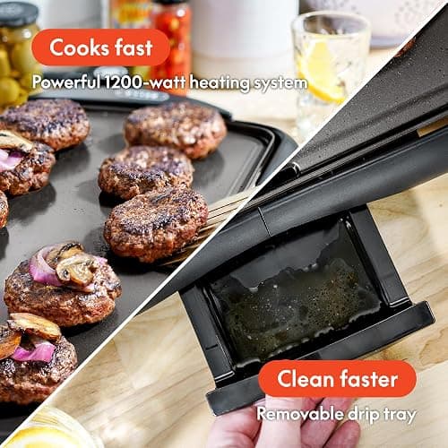 bella Electric Non-Stick Griddle, Make 10 Eggs At Once, Healthy-Eco Non-stick Coating, Hassle-Free Clean Up, Large Submersible Cooking Surface, 10.5" x 20", Black thumbnail 7