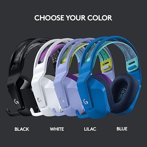 Logitech G733 LIGHTSPEED Wireless Gaming Headset with Suspension Headband, LIGHTSYNC RGB, Blue Voice Mic Techonolgy and PRO-G Audio Drivers - White thumbnail 8