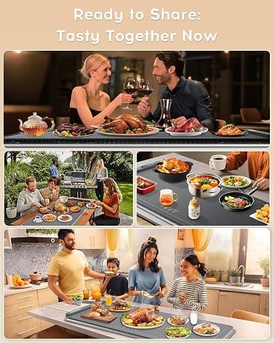LBOLHZO Warming Mat For Food Extra Large 36"x16" 580W Food Warming Mat Buffet Servers and Warmers,Chafing Dishes for Buffet 6 Temp 6 Hour,Roll Up Food Warmers for Parties Buffet Catering Gatherings thumbnail 6