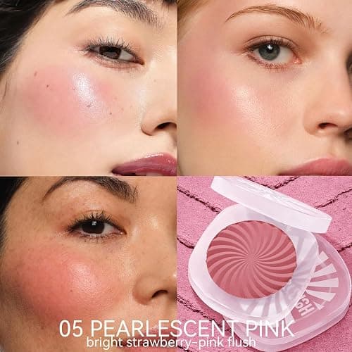 Blush for Cheeks, Strawberry Pink Matte Powder Blush Palette, Vegan,Cruelty-Free, High Pigment, Long Lasting, Buildable, Lightweight, Velvety Smooth, Natural-Looking Makeup, 0.1 Ounce PEARLESCENT PINK | Bright strawberry pink shade with a soft matte finish and buildable color thumbnail 2