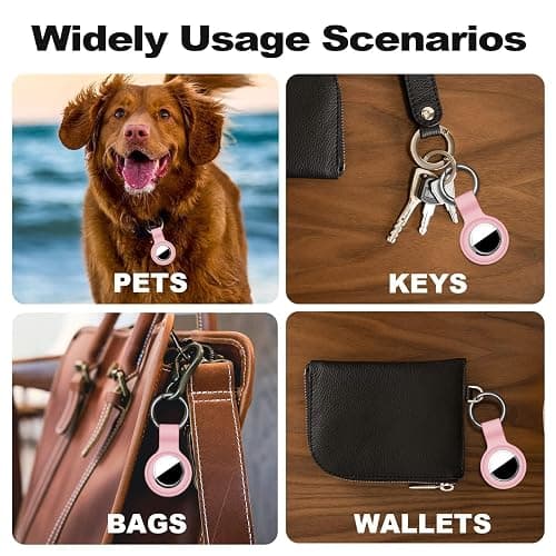 Linsaner Compatible with AirTag Case Keychain for Air Tag Holder Silicone for AirTags Key Ring Cases Tags Chain foe for Apple for AirTag GPS Item Finders Accessories，Pink thumbnail 5