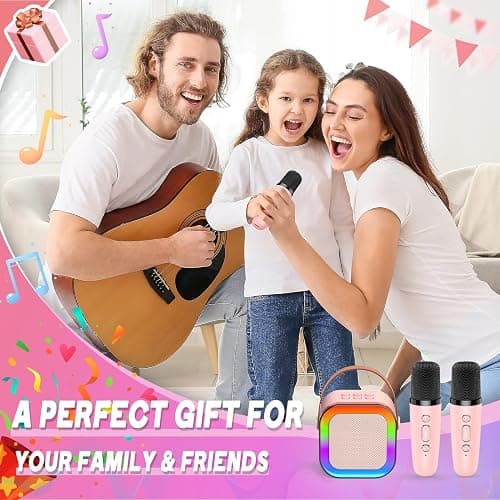 Gralal 3-15 Year Old Girls Gifts, Kids Microphone for Kids Toys for 3-15 Year Old Girls Birthday Presents Kids Karaoke Machines Birthday Gifts for Girls Toys Age 3-12 Easter Gifts for Kids - Pink thumbnail 6