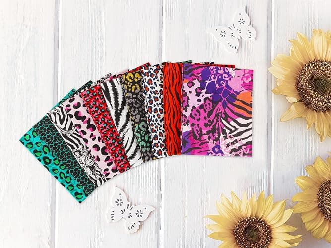 Craftido -25 Options- 100% Cotton Quilting Fabric Bundles 10pcs Fat Quarters 18”x21”-Medium Weight 5.2 oz- Soft Cotton for Quilting, Sewing Project, Patchwork, DIY Crafts – Fancy Animal thumbnail 6