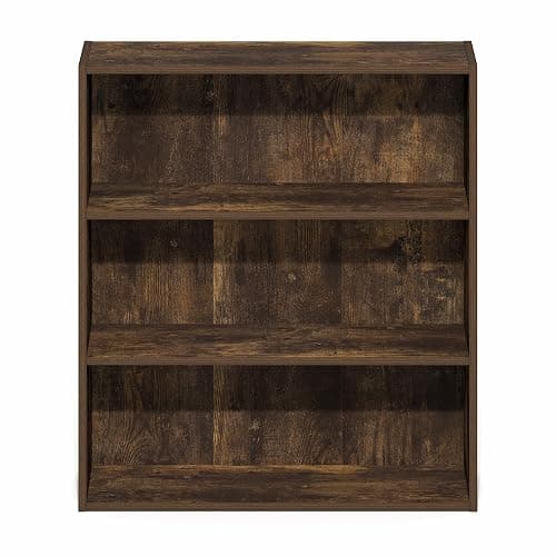Furinno Basic Book Shelf, 3-Tier Bookshelf, Cube Storage Organizer Bookcase with Open Shelf, 7 x 24 x 26, for Living Room, Bedroom, Home Office, Amber Pine thumbnail 6