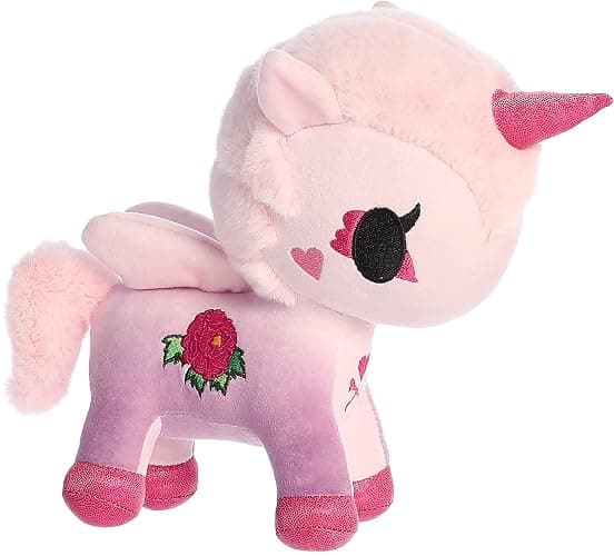 Aurora® Enchanting ©Tokidoki Flower Power Peony Unicorno Stuffed Animal - Bright & Colorful Design - Showpiece Plush - Pink 7.5 Inches thumbnail 3