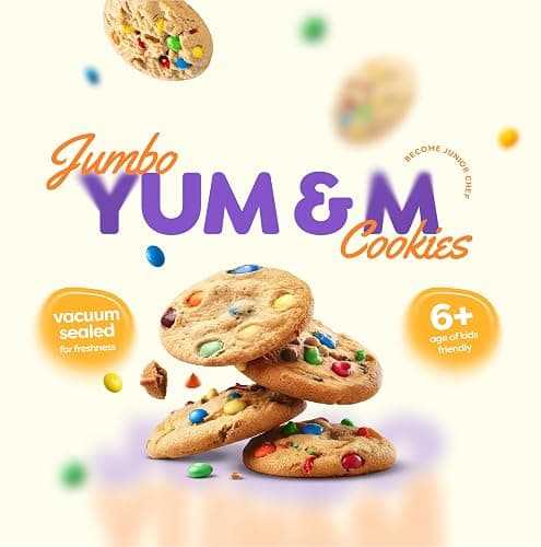 Baketivity Yum&M Jumbo Cookies Kids Baking Kit | DIY Activity with Pre-Measured Ingredients, Real Fun Little Junior Chef Essential Kitchen Lessons and Easy to Follow Recipe thumbnail 2