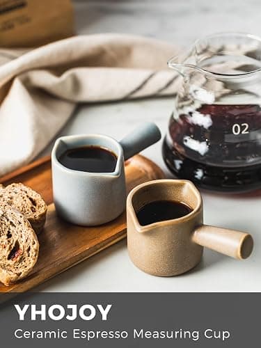 YHOJOY Espresso Cups Ceramic, Espresso Measuring Cups with Dual Measurement Scale, Expresso Shots Cup with Handle, Espresso Accessories, 3 Oz/ 90 Ml, Blue thumbnail 8