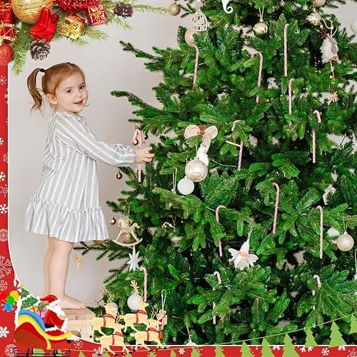 Hicarer 25 Pieces Christmas Plastic Candy Cane 5.9 Inch Christmas Tree Hanging Ornament Decoration Twisted Tree Candy Cane Ornament for Xmas Holiday Party Favor (Pink and White) thumbnail 6