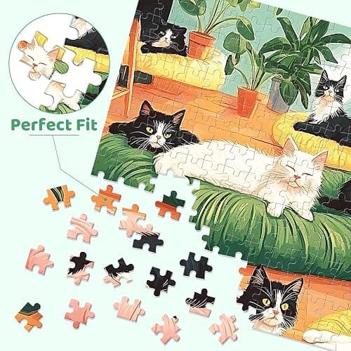 Jigsaw Puzzles 300 Pieces for Adults,300 Piece Puzzles for Kids Ages 8-10 10-12 Cat Aniamls Puzzle 300 Pieces Easy Jigsaw Puzzles Challenging Puzzles Family Activity Game Nights Gift Toy 20.5x15 in thumbnail 6