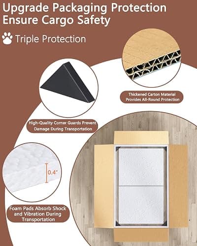 Piskyet Dog Crate Topper Wood Countertop for 48 42 36 30 24 inch Dog Cage, Dog Crate Cover,Dog Kennel Topper(Crate Not Include) (Rustic Brown, for 30 Inch Crate) thumbnail 7