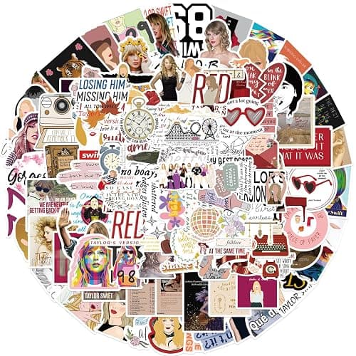 Taylor Swift Lyrics Stickers Pack – 150pcs Aesthetic Vinyl Decals Inspired by Albums & Quotes – Waterproof Stickers for Laptop, Water Bottle, Scrapbook, Phone – Swiftie Merch Gift - Image 1