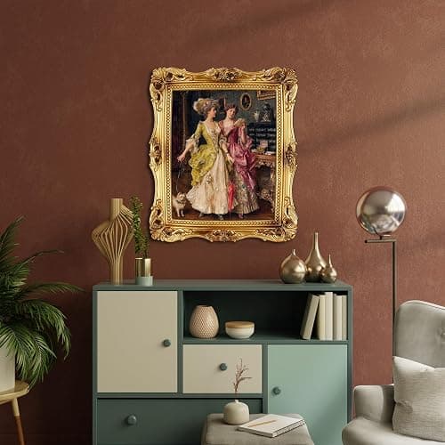 Thyle 3 Pcs Gold Vintage Picture Antique Resin Photo Frame Set Rectangle Ornate Antique Picture Frames for Art Tabletop Display Wall Hanging Home Decor(Gold) thumbnail 6