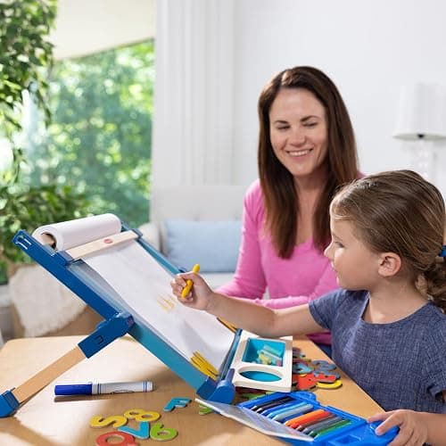 Melissa & Doug Deluxe Double-Sided Tabletop Easel, Arts & Crafts, 42 Pieces, 17.5” H x 20.75” W x 2.75” L, Great Gift for Girls and Boys 3, 4, 5 Year Olds and Up thumbnail 3