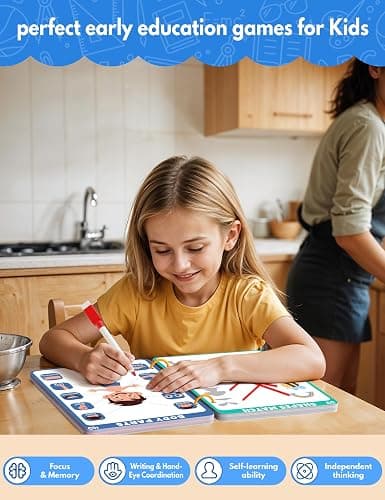 SOFIA-Preschool Learning Activities Educational Workbook, 62 Reusable Pages Pre Kindergarten Workbooks, Number Letter Tracing Books for Kids, Autism Learning Materials, ABC Busy Book for Kids Ages 3-7 thumbnail 7
