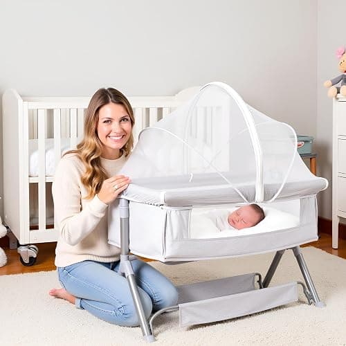 FORNORM Mosquito Net for Travel Cot, Insect Cat Net Zipper Mosquito Net for Baby Bed, Baby Crib, Bassinet, Bedside Sleeper(White, for 39x22" Cot) thumbnail 2