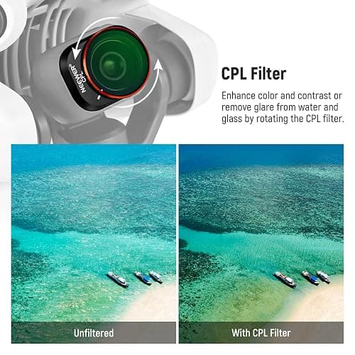 NEEWER ND CPL Filter Set Compatible with DJI Mini 4 Pro, 4 Pack Multicoated HD Optical Glass Screw On ND16 ND64 ND256 Circular Polarizing Neutral Density Filter Drone Accessories + 2X Cleaning Cloth thumbnail 3