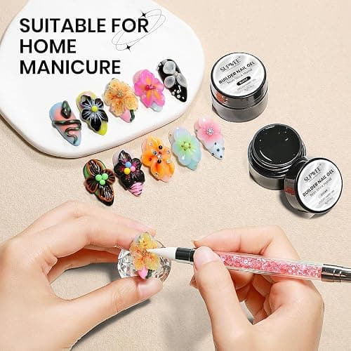 3d Gel Nail Art Sculpture Gel for Nail Art, Clear Black Non Stick Hand Hard | Hard Gel for Nails Home Manicure, Nail Salon, Nail Charms, Solid, Extension, Carving, Molding Gels 5g/0.18Oz thumbnail 6