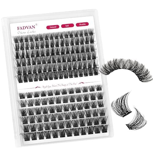 Individual Eyelashes Lash Clusters Kit D Curl Eyelashes Individual Kit Natural Lash Extension Kit with Russian Cluster Lashes Glue Bond and Seal and Lash Tweezers Mix 10-16mm（C3+C9） - Image 1