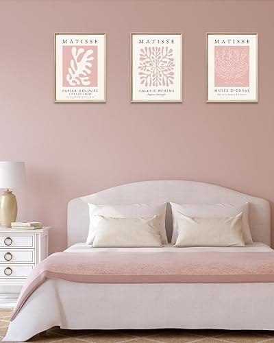 HesenDot Framed Matisse Pink Canvas Wall Art,Abstract Matisse Canvas Wall Decor,16x12IN High Framed Wood Design Print,Minimalist Classic Decor Aesthetic for Living Room,Bedroom,Bathroom Set of 3 thumbnail 5