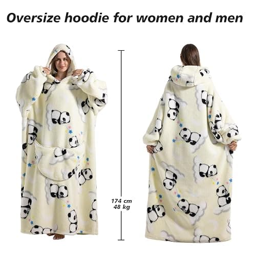 Huahomehui ZXIMU Blanket Hoodie, Wearable Blanket Extra Long Hoodie Blanket for Women Comfy Snugaies for women. thumbnail 4